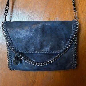 Mersi Elegant Navy Chain-Accent Crossbody Bag NEW